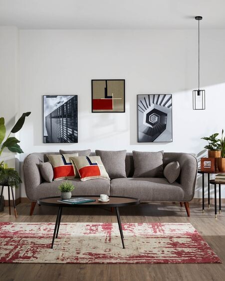 Sofá Olost 3 plazas gris 229 cm