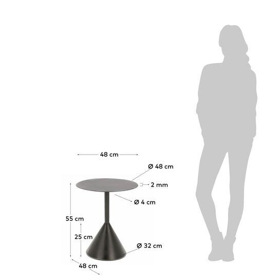 Mesa auxiliar Yinan Ø 48 cm negro