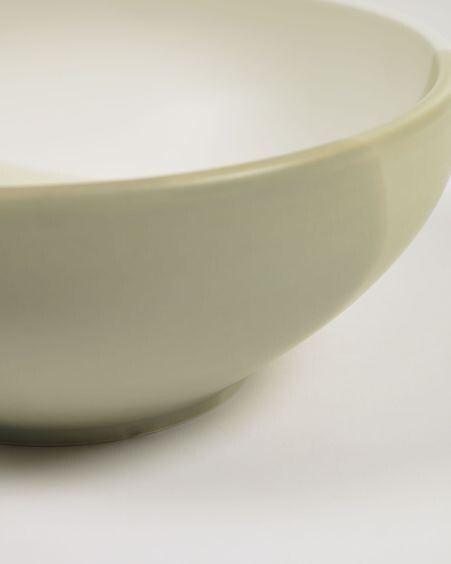 Bol grande Sayuri de porcelana verde y blanco