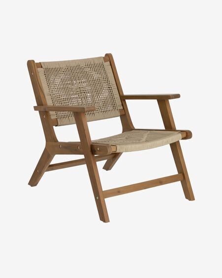 Sillón Geralda madera maciza acacia con acabado oscuro FSC 100%