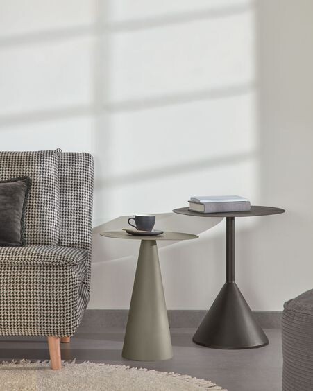 Mesa auxiliar Yinan Ø 48 cm negro