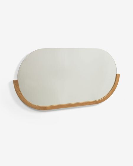 Espejo Rokia de madera maciza de teca 90 x 55 cm