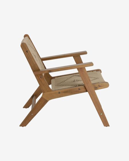 Sillón Geralda madera maciza acacia con acabado oscuro FSC 100%