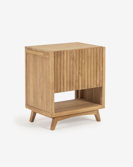 Mueble de baño rectangular Kuveni de madera maciza de teca 70 x 80 cm