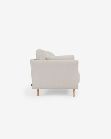 Sofá Gilma 2 plazas beige y patas acabado natural 170 cm