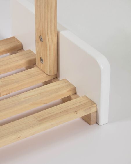 Burra Adelaine de madera maciza de pino natural y MDF blanco 100 x 40 cm FSC MIX Credit