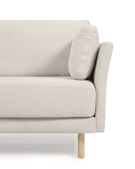 Sofá Gilma 2 plazas beige y patas acabado natural 170 cm