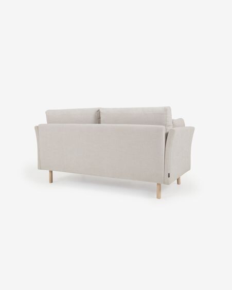 Sofá Gilma 2 plazas beige y patas acabado natural 170 cm