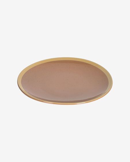 Plato plano Tilia de cerámica marrón claro