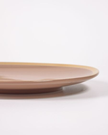 Plato plano Tilia de cerámica marrón claro