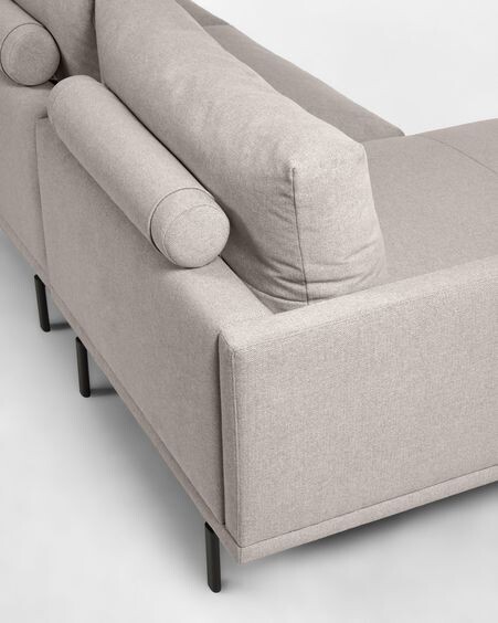 Sofá Galene 3 plazas con chaise longue izquierdo beige 194 cm