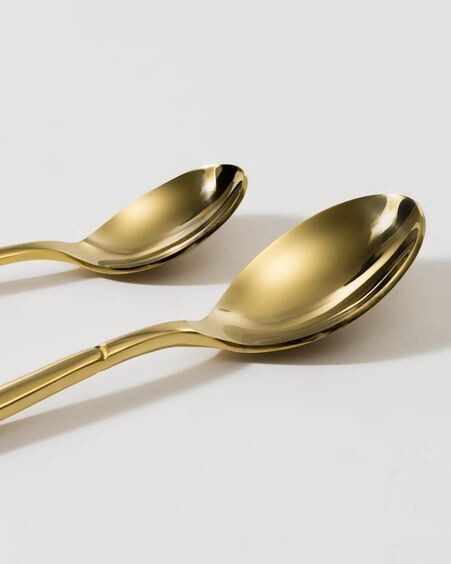 Set Lite de 16 cubiertos dorado mango cuadrado