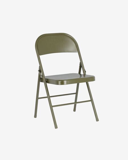 Silla plegable Aidana de metal verde oscuro
