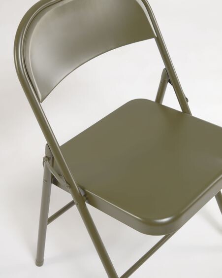 Silla plegable Aidana de metal verde oscuro
