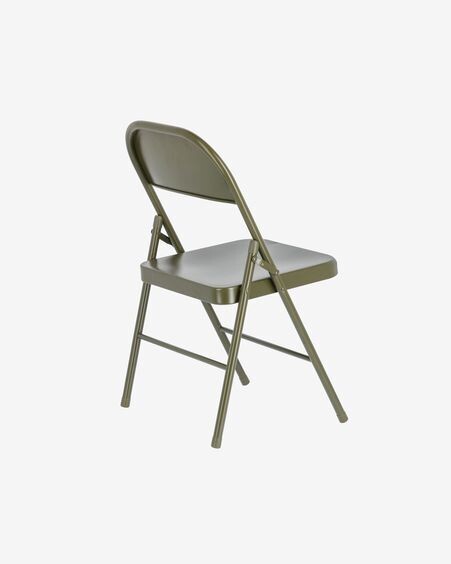 Silla plegable Aidana de metal verde oscuro