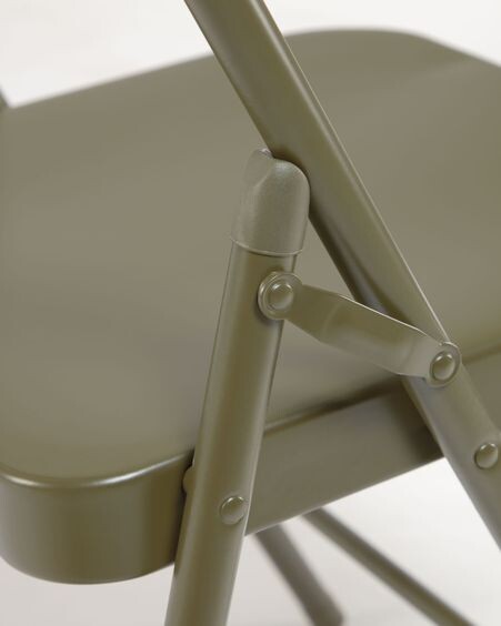 Silla plegable Aidana de metal verde oscuro