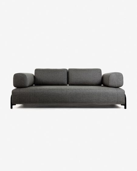Sofá Compo 3 plazas gris oscuro 232 cm