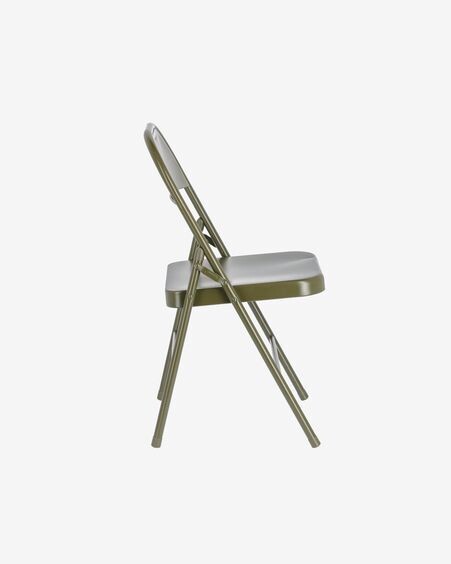 Silla plegable Aidana de metal verde oscuro