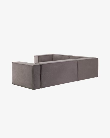 Sofá rinconero Blok 4 plazas pana gris 320 x 230 cm