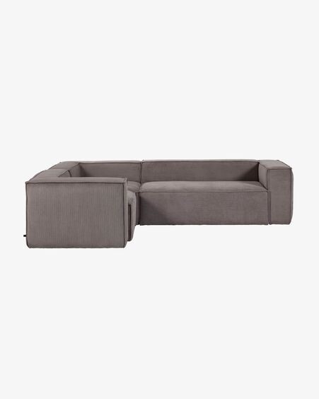 Sofá rinconero Blok 4 plazas pana gris 320 x 230 cm