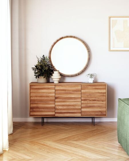 Aparador Delsie 147 x 81 cm de madera maciza de acacia
