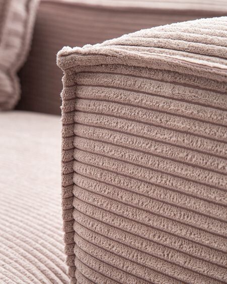 Sofá Blok 2 plazas chaise longue izquierdo pana gruesa rosa 240 cm