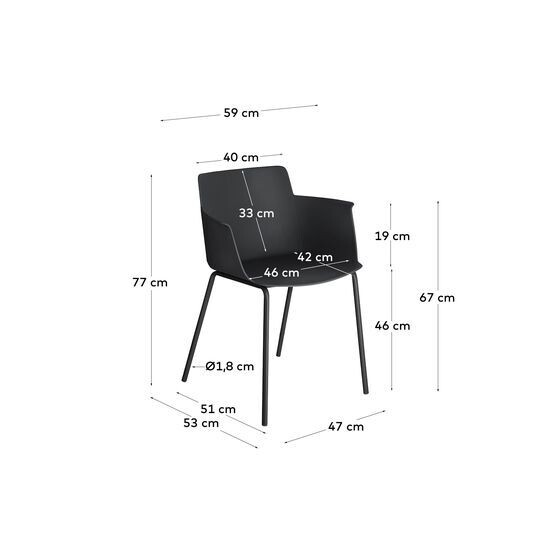 Silla con brazos Hannia negro