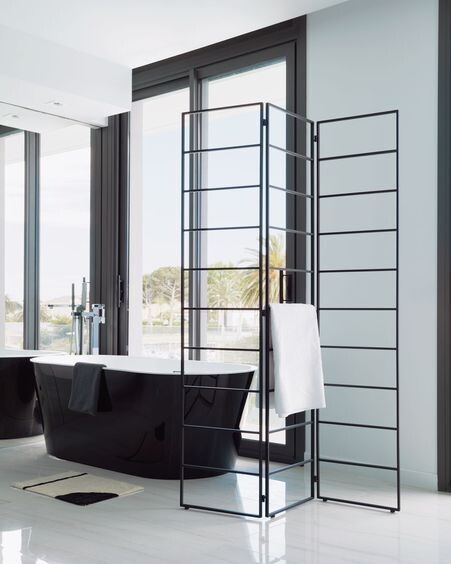 Biombo Ondine metal negro 124,5 x 184 cm