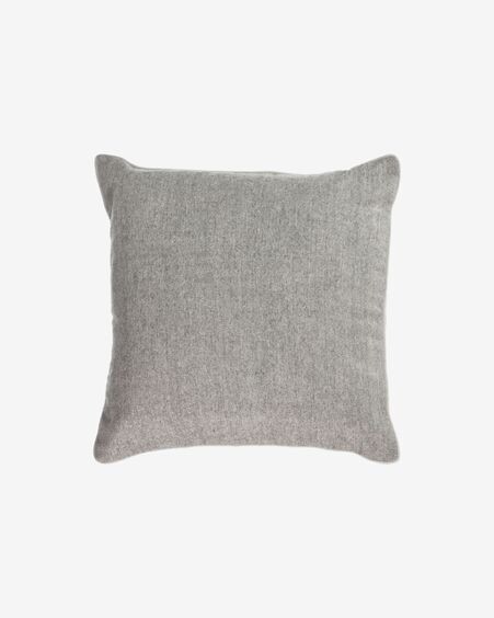 Funda cojín Alcara gris con borde blanco 45 x 45 cm