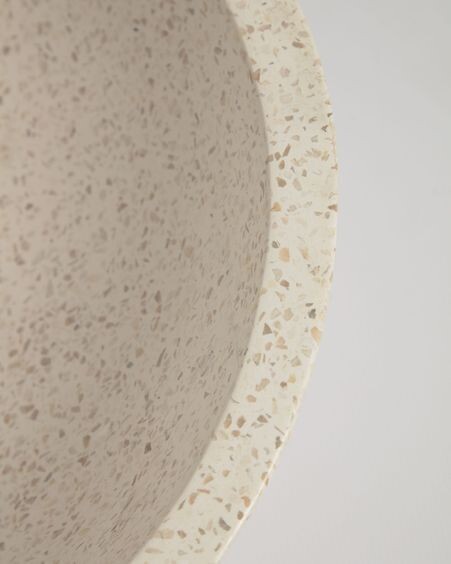 Lavabo encimera Delina de terrazo blanco Ø 40 cm