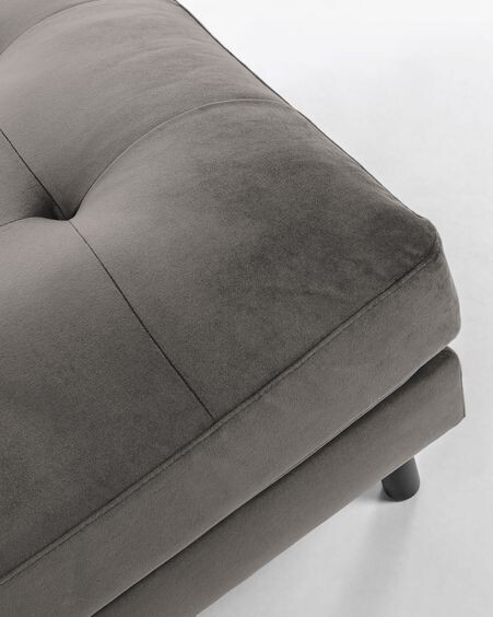 Reposapiés Debra 80 x 80 cm terciopelo gris