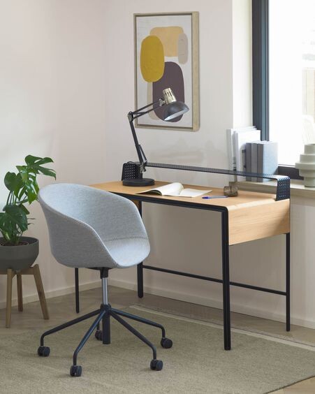 Silla de escritorio Yvette gris claro