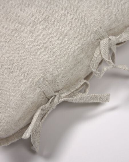 Funda cojín Tazu 100% lino beige 30 x 50 cm