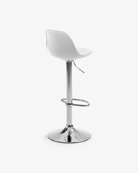 Taburete Orlando-T blanco de acero altura 60-82 cm