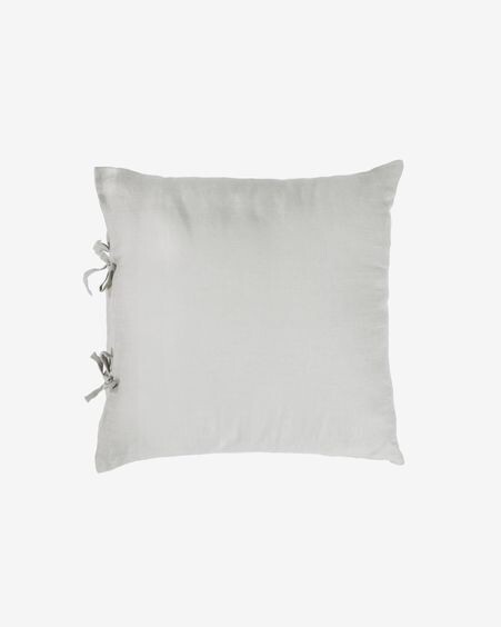 Funda cojín Tazu 100% lino gris claro 45 x 45 cm