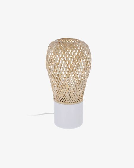 Lámpara de mesa Derora de bambú