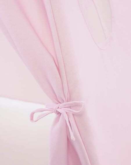 Tipi Darlyn 100% algodón rosa y patas de madera maciza de pino