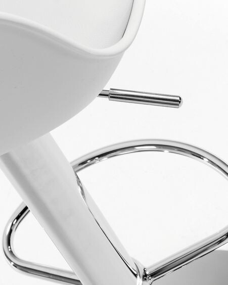 Taburete Orlando-T blanco de acero altura 60-82 cm