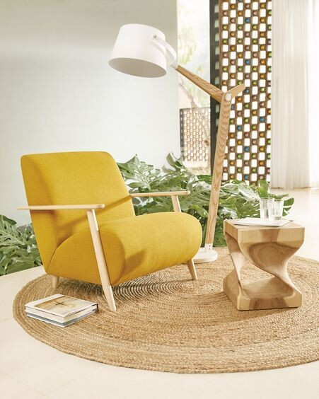 Mesa auxiliar Hakon con interior tallado 30 x 30 cm