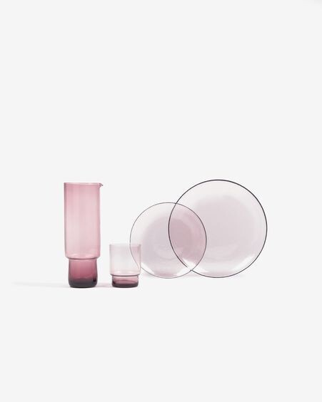 Vaso Yida pequeño de cristal rosa