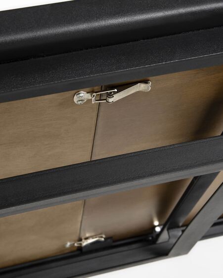 Mesa extensible Nadyria chapa de nogal patas de acero acabado negro 160 (200) x 90 cm