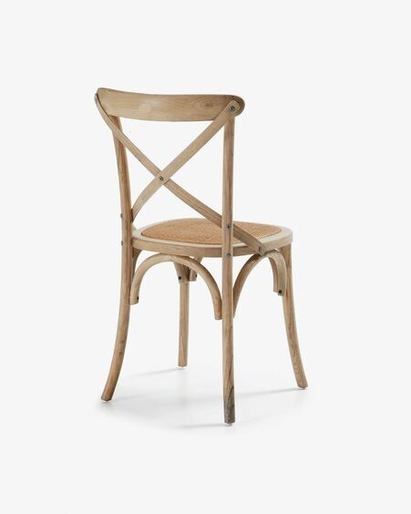 Silla Alsie de madera maciza de olmo lacado natural
