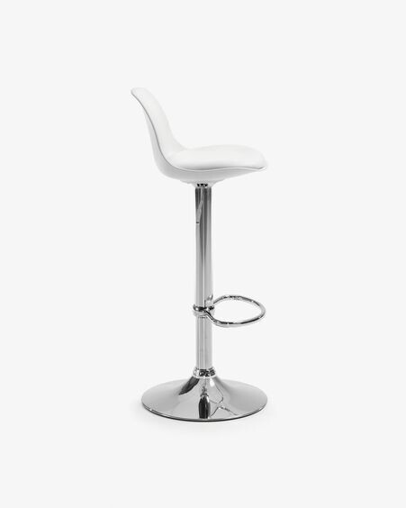 Taburete Orlando-T blanco de acero altura 60-82 cm
