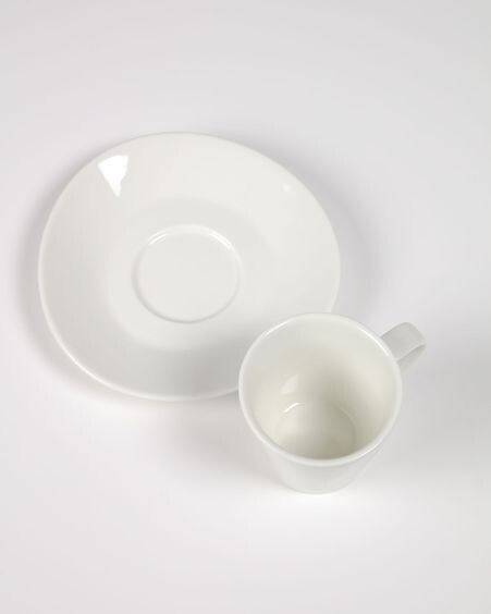 Taza de café pequeño con plato Pierina porcelana blanco
