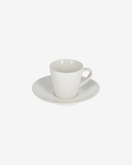 Taza de café pequeño con plato Pierina porcelana blanco