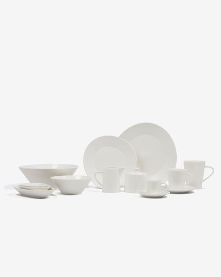 Taza de café pequeño con plato Pierina porcelana blanco