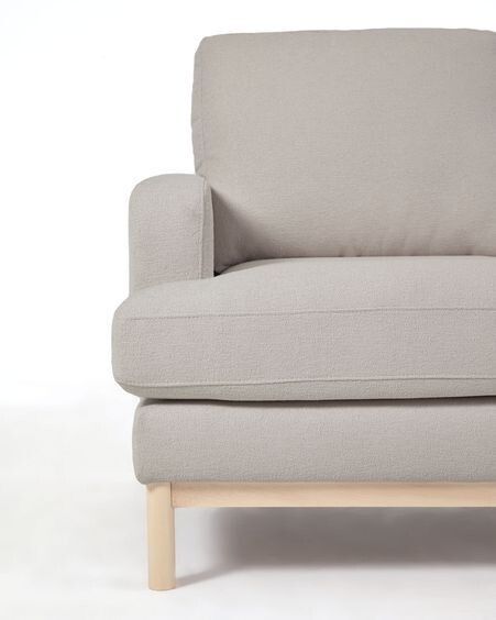 Sofá Mihaela 3 plazas con chaise longue derecho de borrego gris 264 cm