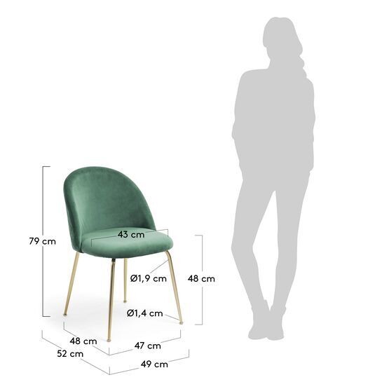 Silla Ivonne terciopelo verde