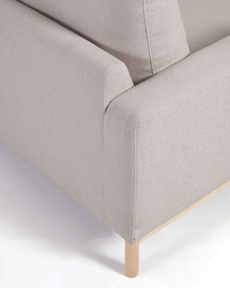 Sofá Mihaela 3 plazas con chaise longue derecho de borrego gris 264 cm