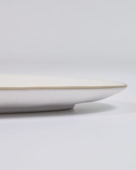 Set Ryba de 2 fuentes de porcelana blanco y marrón